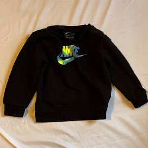 Nike 24M Unisex Kids Black Swearshirt with Multicolor Yellow and Blue Logo